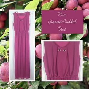 Berry Purple Grommet Dress